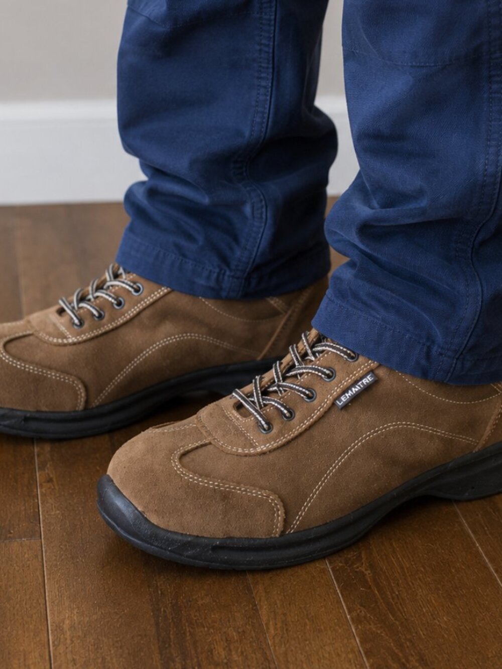 Lemaitre Men’s Sporty Safety Shoes Steel Toe Beige Suede Size 12US 46EU 11.5UK